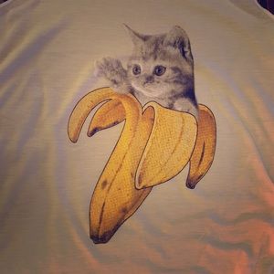 Kitten in a banana peel tank top